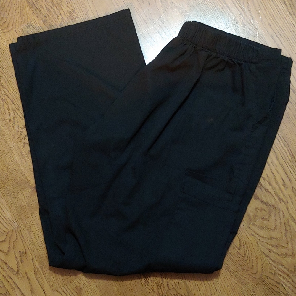 AMS black tie waist scrub pants